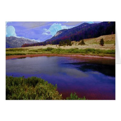 Astral spring pool greeting card by Merritt_B