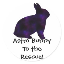 Astro Bunny Round Sticker