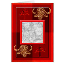 Astro chinese ox template greeting card