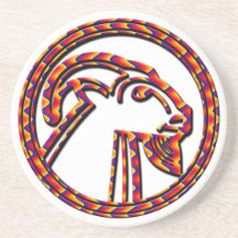 Astrological Sign of Capricorn, the Goat Drink Coaster