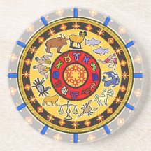 Astrological Star Clock/ Mandala Coaster