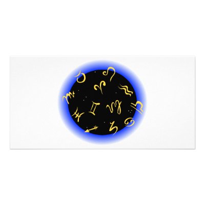 Astrological Symbols Personalized Photo Card by Mustang_Lady