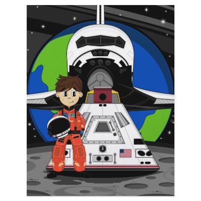Astronaut and Space Shuttle Flyer by markmurphycreative