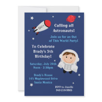 Astronaut Birthday Party Invitation