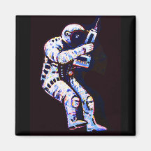 Astronaut, Black Background Magnet