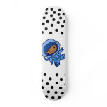 Astronaut boy skateboards