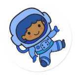 Astronaut boy round stickers
