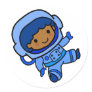 Astronaut boy round stickers