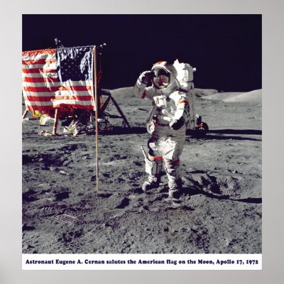 Astronaut Cernan on the Moon Apollo 17 1972 Posters by AstroBaby