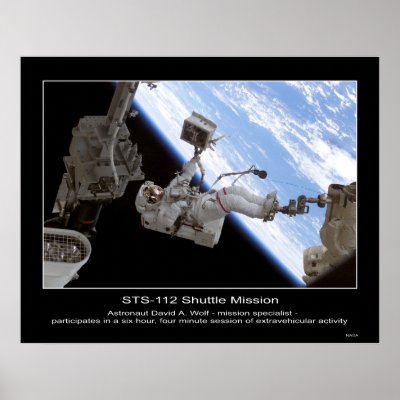 Astronaut David A. Wolf STS-112 Space Walk Poster by Space_Exploration