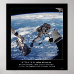 Astronaut David A. Wolf  transfers the Starboard Posters