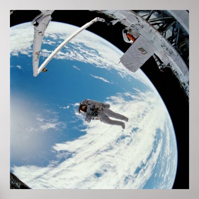 Astronaut floating above the Earth (STS-64) Print by Mission_Space