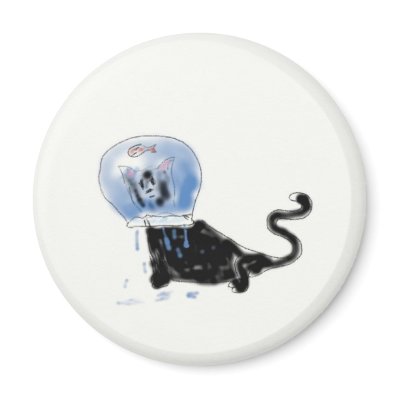 astronaut kitteh refrigerator magnet by happeh_kitteh