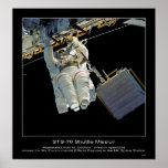 Astronaut Linda M Godwin outside Mir Space Station posters