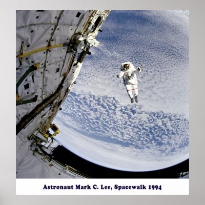 Astronaut Mark C. Lee Spacewalks Print by AstroBaby