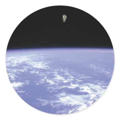 Astronaut McCandless Free Flying with Jetpack Stickers by AstroBaby
