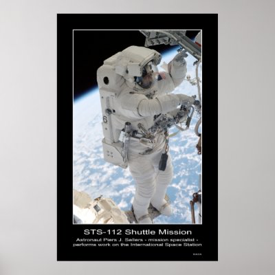 Astronaut Piers J. Sellers Spacewalk NASA STS-112 Poster by Space_Exploration