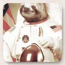 Astronaut Sloth Drink Coaster