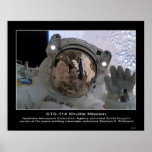 Astronaut Soichi Noguchi waves at astronaut Poster