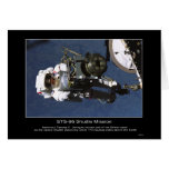 Astronaut Tamara E. Jernigan moves part of the Str cards
