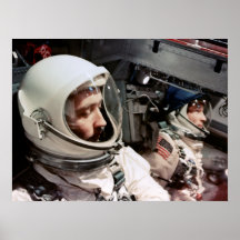 Astronauts seated inside Gemini 4 Posters