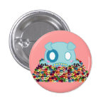 Asyl the Dog - Sugar Skulls Pinback Button