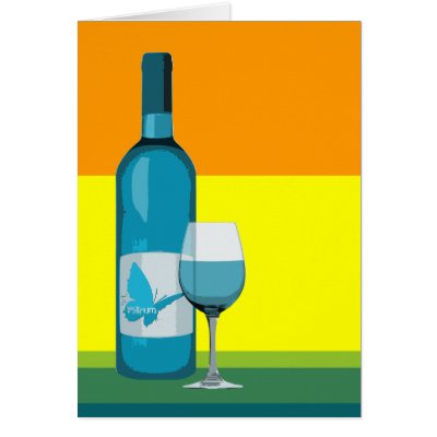 asyrum : pop wine glass and bottle cards by asyrum