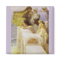At Aphrodite's Cradle by Sir Lawrence Alma Tadema Refrigerator Magnet