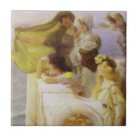 At Aphrodite's Cradle by Sir Lawrence Alma Tadema Tile