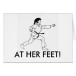 AT HER FEET! GREETING CARD
