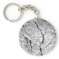 at home in snow key chain