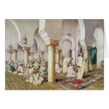 At Prayer in the Mosque, 1884 Greeting Card