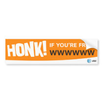 AT&T honk if sticker Bumper Stickers