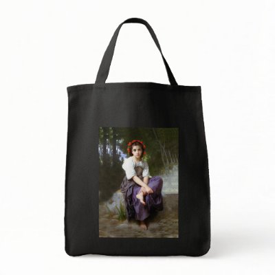 At the Edge of the Brook (1875) Vintage Tote Bag by IrishPirateQueen