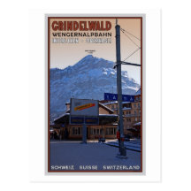At the Grindelwald Train Station Post Cards