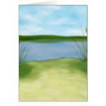 at the lake pretty landscape design greeting cards