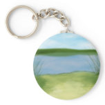 at the lake pretty landscape design keychain