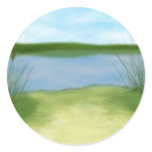 at the lake pretty landscape design sticker