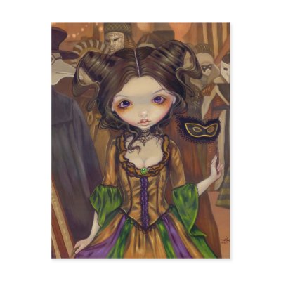 "At the Masquerade Ball" Postcard by strangeling