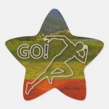At the Running Track Star Sticker