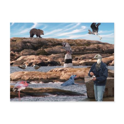 At the seaside postcard by Junglegeorge