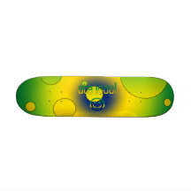 Até Logo! Brazil Flag Colours Pop Art Skate Board Deck