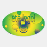 Até Logo! Brazil Flag Colours Pop Art Oval Stickers