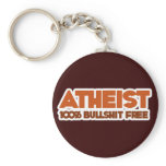 Atheism 100% Bullshit Free keychains