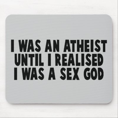 Atheism humour mousemats by Thealiensarecoming