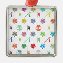 Atheism Monogram White Christmas Ornaments