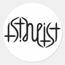 Atheist Ambigram - Original Round Sticker
