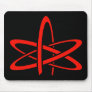 Atheist Atom (Red on Black) Mouse Pads