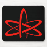 Atheist Atom (Red on Black) mousepads