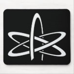 Atheist Atom (White on Black) mousepads